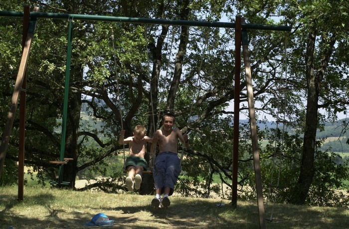 Balançoire avec Baptiste et David